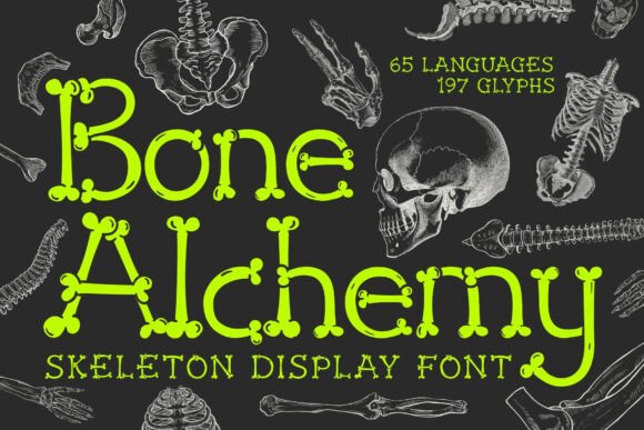 Bone Alchemy Font for Macabre Craft Designs
