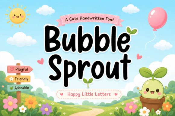 Bubble Sprout: A Playful Handwritten Font for Editors