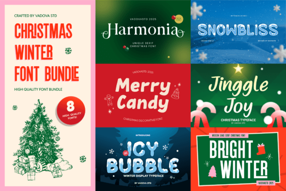 Christmas Winter Bundle Font for Festive Branding
