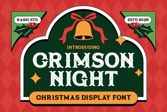 Crimson Night: A Bold Vintage Serif Font for Holiday Crafts