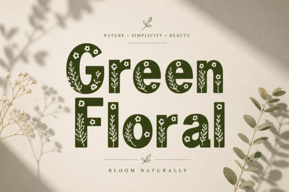 Green Floral Typeface for Bold Campaign Visuals