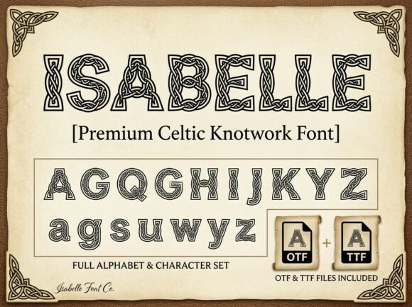 Isabelle: A Premium Celtic Knotwork Typeface for Bold Campaigns