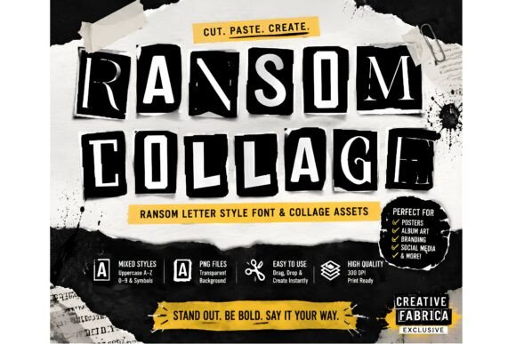 Ransom Collage: A Bold Display Font for Branding
